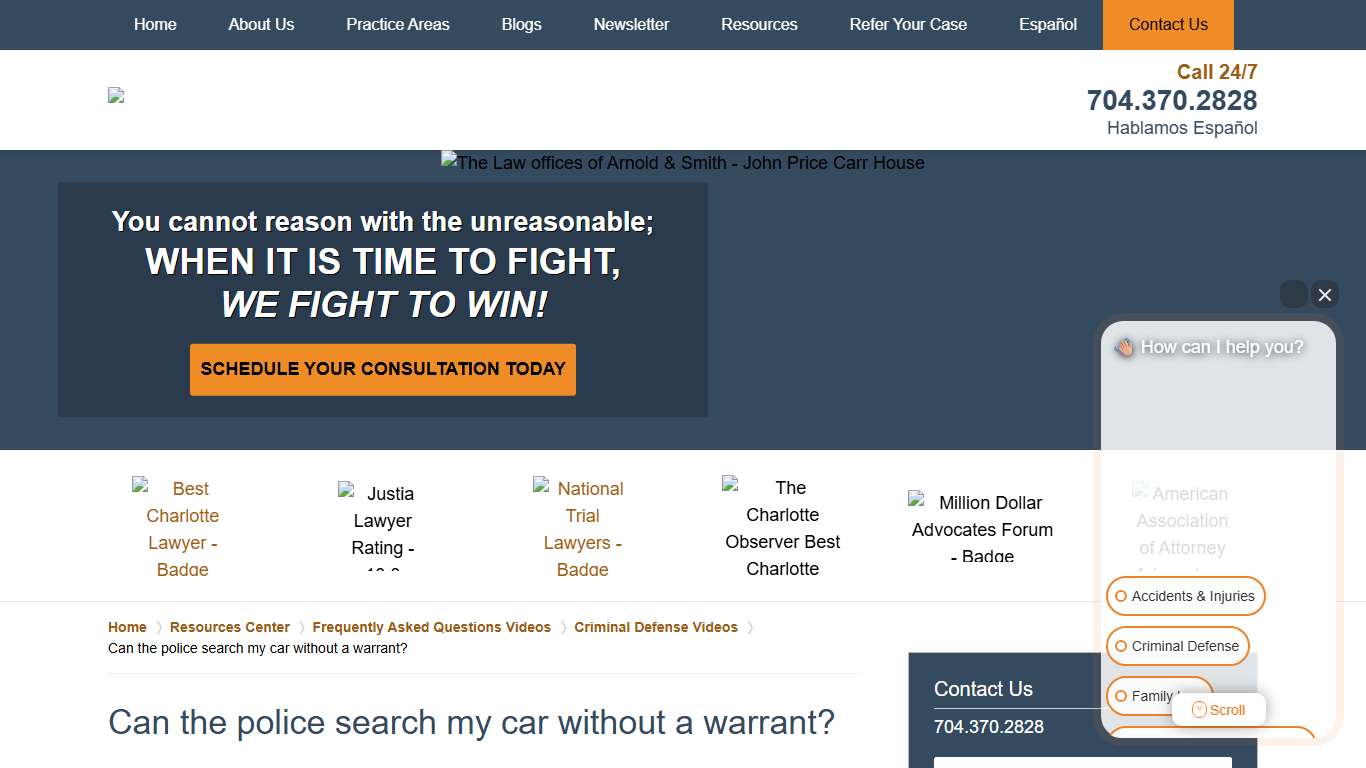 Can the police search my car without a warrant? Charlotte Criminal Defense Lawyers